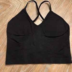 Girls Who Lift Black Crop Top with Removable Pads S/M